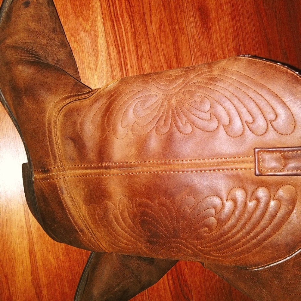 Vintage 70s leather cowgirl boots sz 10